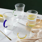 Lined Glass Tea Cup Set Of 2 Nestasia