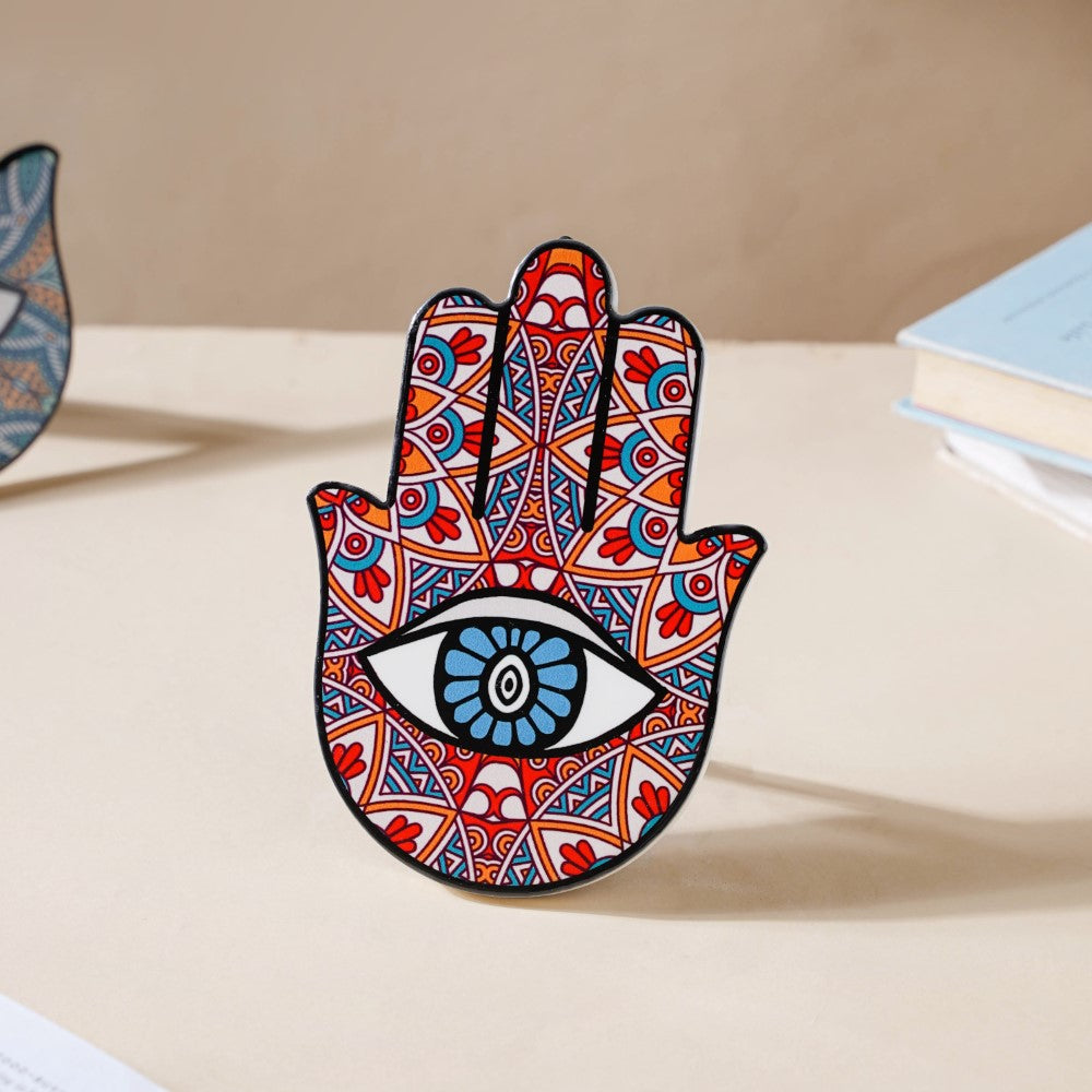 Red Healing Hamsa Hand Decor With Stand Nestasia