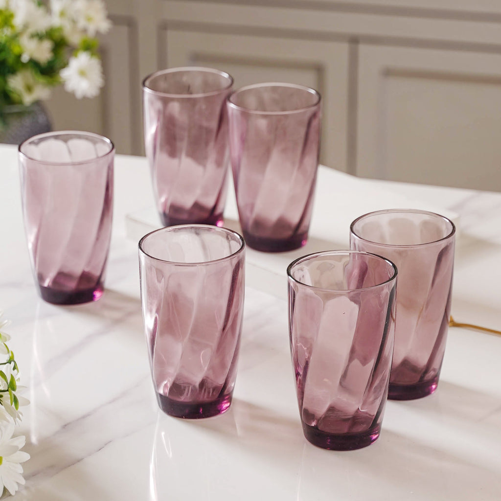 Swirl Drinking Glass Set of 6 Nestasia