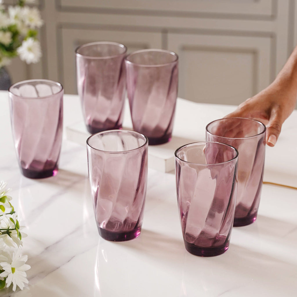 Swirl Drinking Glass Set of 6 Nestasia