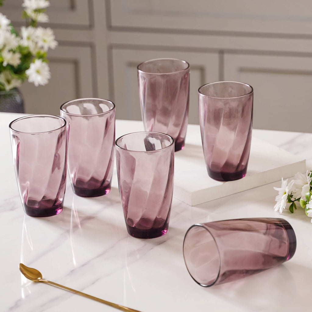 Swirl Drinking Glass Set of 6 Nestasia