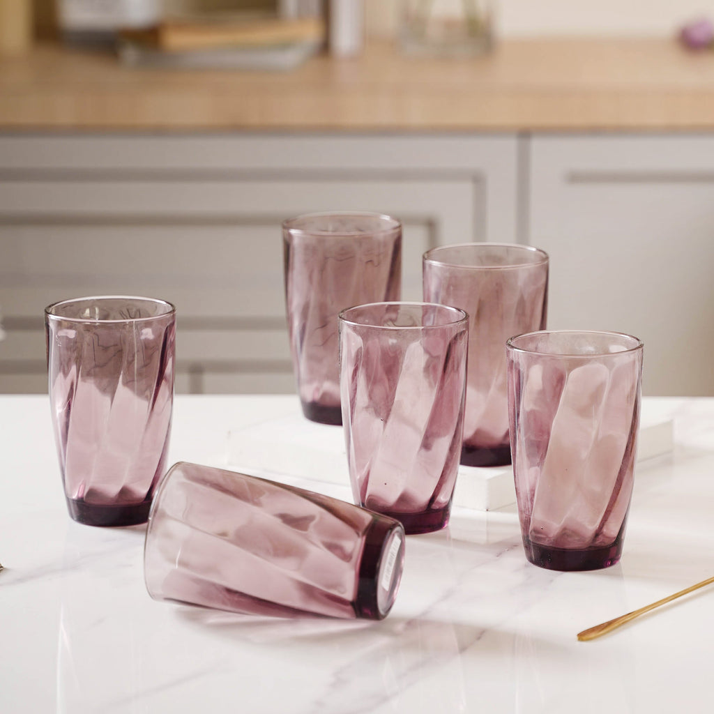 Swirl Drinking Glass Set of 6 Nestasia