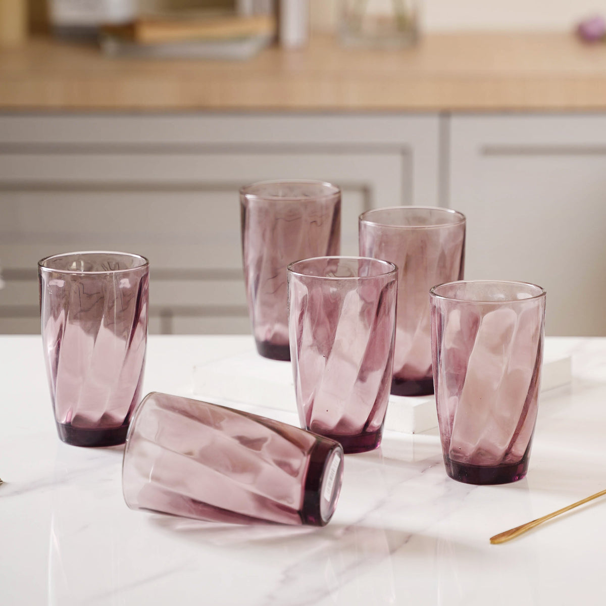 Swirl Drinking Glass Set of 6 Nestasia