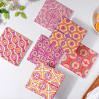 Orange Art Square Ceramic Tiled Trivet Nestasia