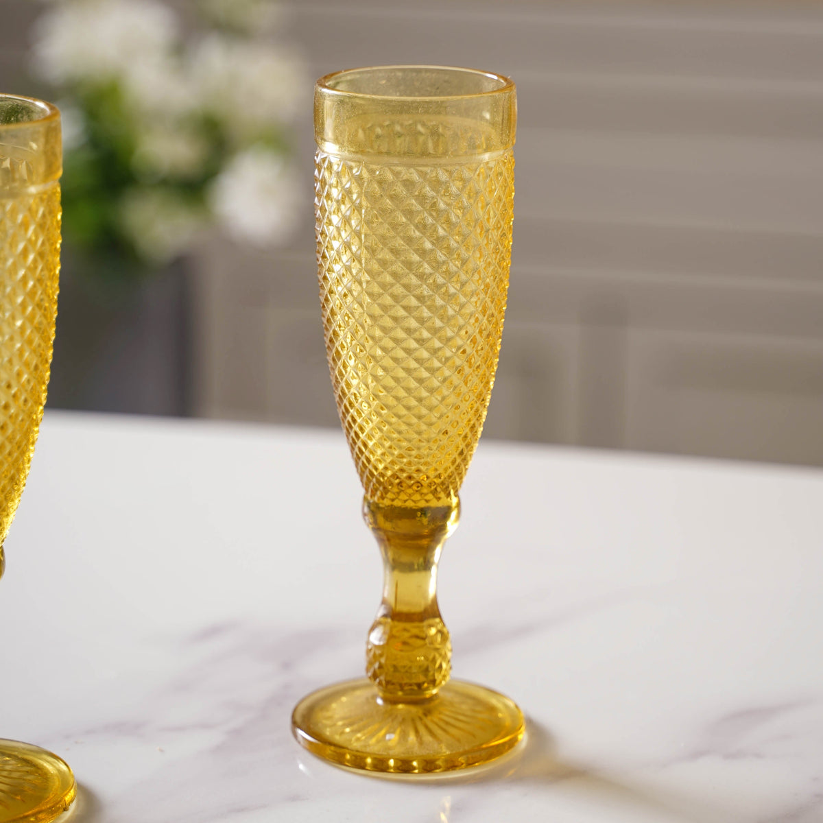 Textured Crystal Drinking Glass Set of 2 Nestasia