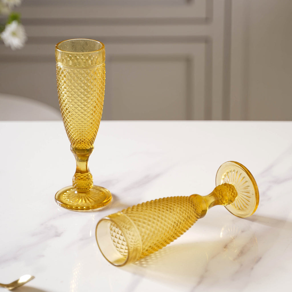 Textured Crystal Drinking Glass Set of 2 Nestasia