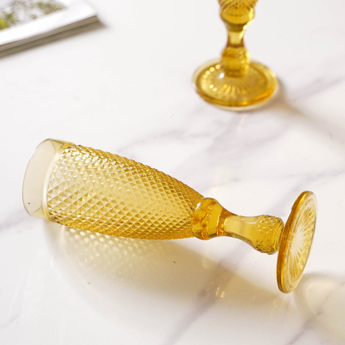 Textured Crystal Drinking Glass Set of 2 Nestasia