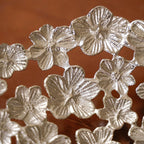 Floral Decorative Platter Tray Silver Nestasia