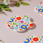 Springy Zest Flower Ceramic Coaster Set Of 4 Nestasia