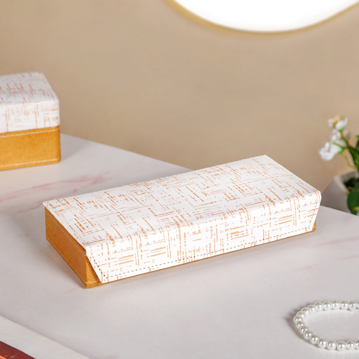 Eco Friendly Quadrata Pattern Sectioned Trinket Case Nestasia