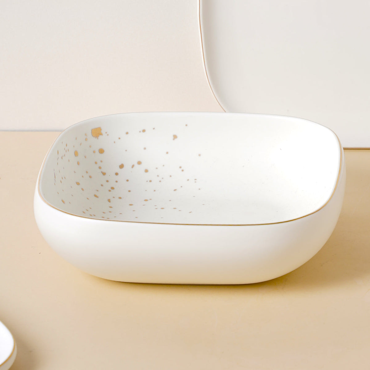 Cara White Square Serving Bowl Nestasia