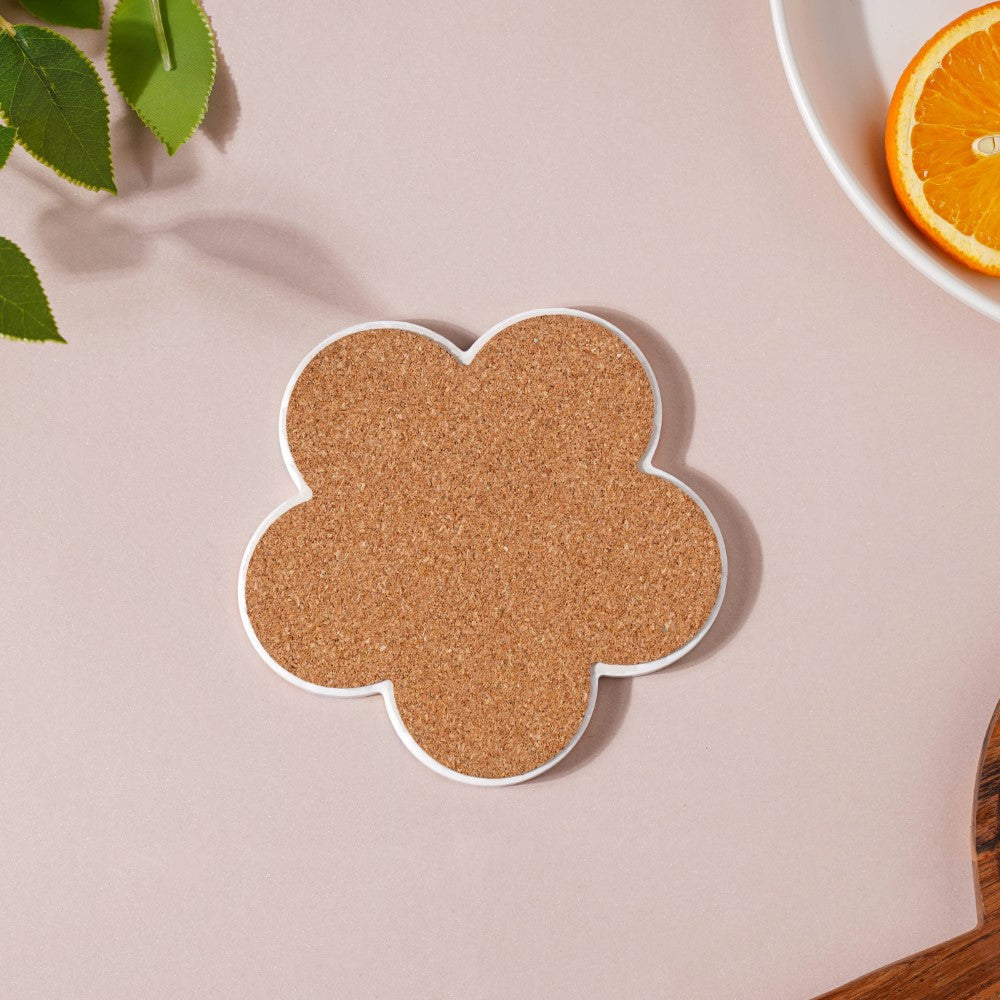Springy Zest Flower Ceramic Coaster Set Of 4 Nestasia