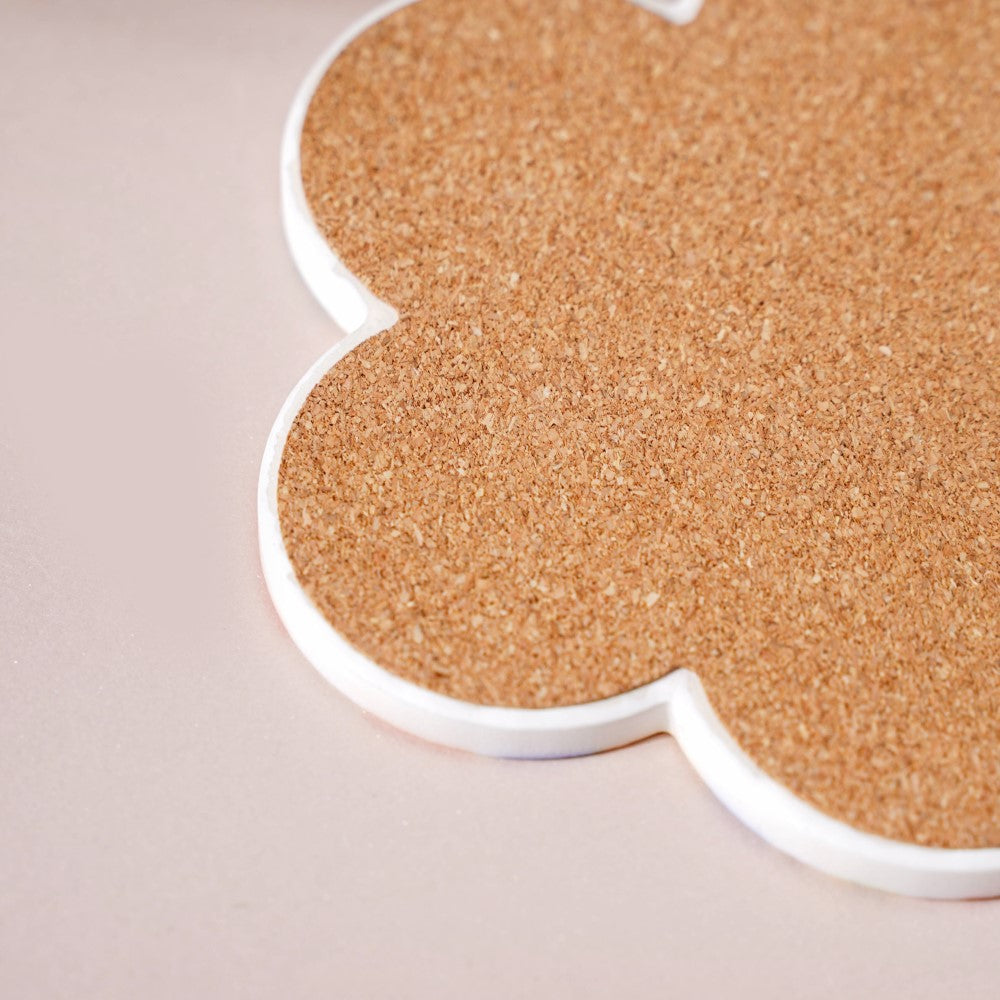 Autumn Orange Flower Glossy Ceramic Coaster Set Of 4 Nestasia