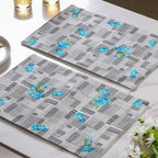 Bluebell Dining Cotton Printed Table Mat Grey Set Of 2 Nestasia