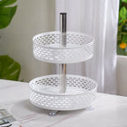 Rotating Metal Storage Rack White Nestasia