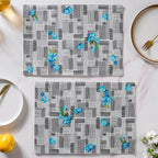 Bluebell Dining Cotton Printed Table Mat Grey Set Of 2 Nestasia