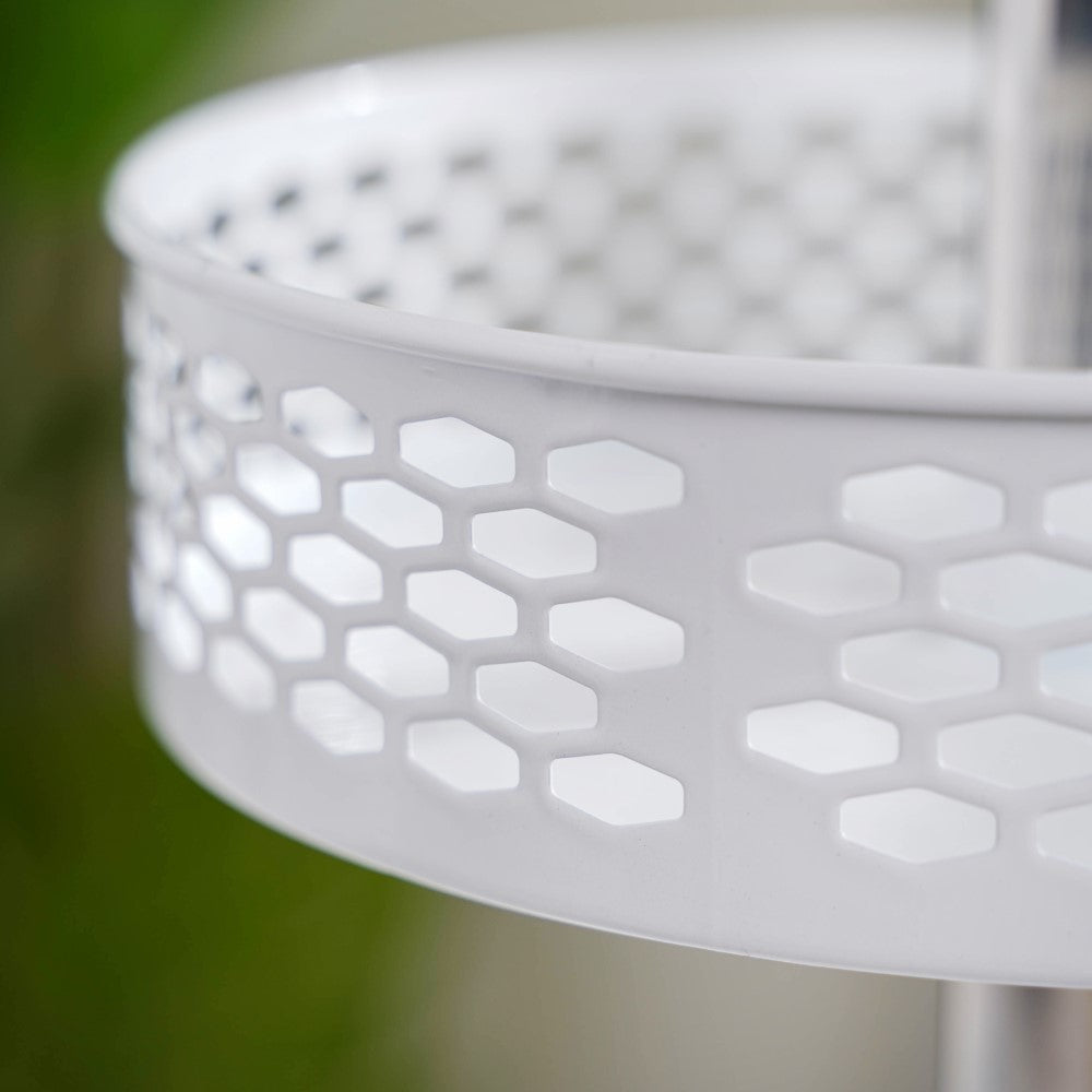 Rotating Metal Storage Rack White Nestasia