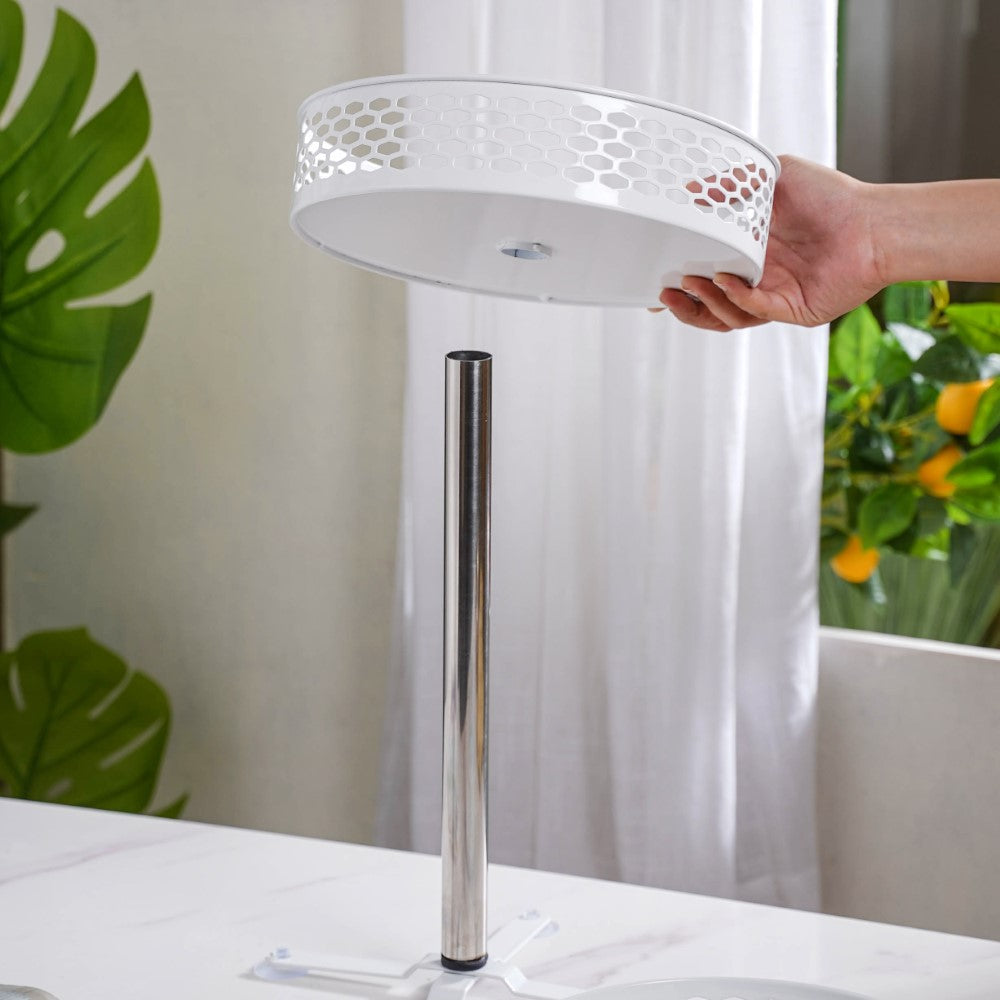 Rotating Metal Storage Rack White Nestasia