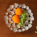 Floral Decorative Platter Tray Silver Nestasia
