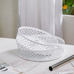 Rotating Metal Storage Rack White Nestasia