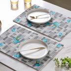 Bluebell Dining Cotton Printed Table Mat Grey Set Of 2 Nestasia