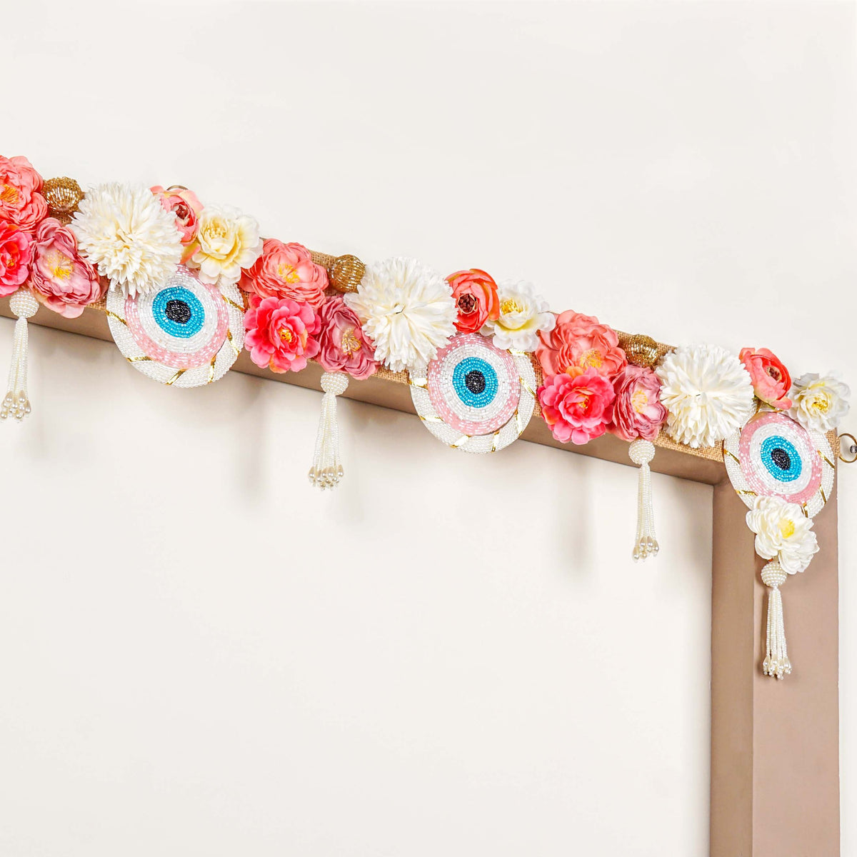 Festive Evil Eye Floral Toran With Tassels Nestasia