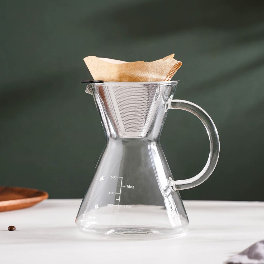 V60 Stainless Steel Coffee Filter With Pot 650ml Nestasia