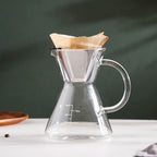 V60 Stainless Steel Coffee Filter With Pot 650ml Nestasia