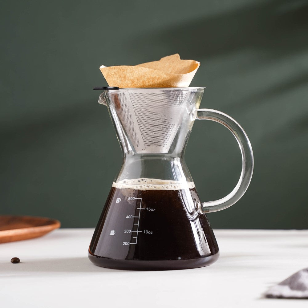 V60 Stainless Steel Coffee Filter With Pot 650ml Nestasia