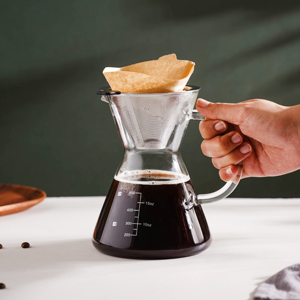 V60 Stainless Steel Coffee Filter With Pot 650ml Nestasia