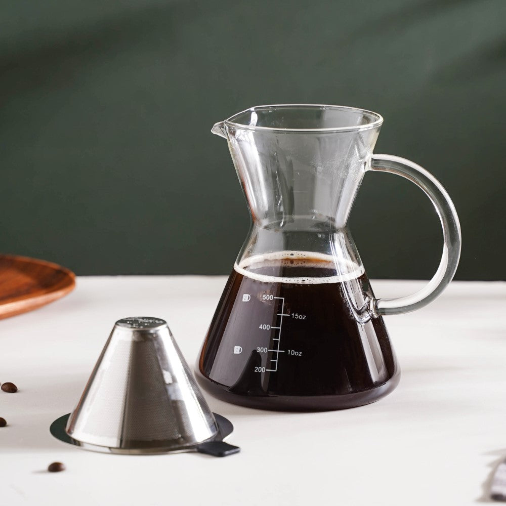 V60 Stainless Steel Coffee Filter With Pot 650ml Nestasia