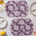 Peony Purple Printed Cotton Table Mat Set Of 2 Nestasia