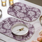 Peony Purple Printed Cotton Table Mat Set Of 2 Nestasia
