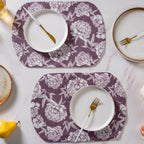 Peony Purple Printed Cotton Table Mat Set Of 2 Nestasia