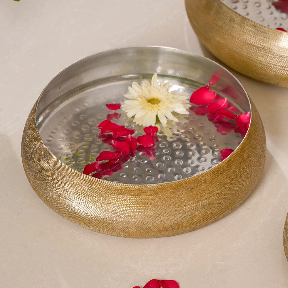 Decorative Metal Urli Bowl Set Of 3 Nestasia