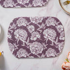 Peony Purple Printed Cotton Table Mat Set Of 2 Nestasia