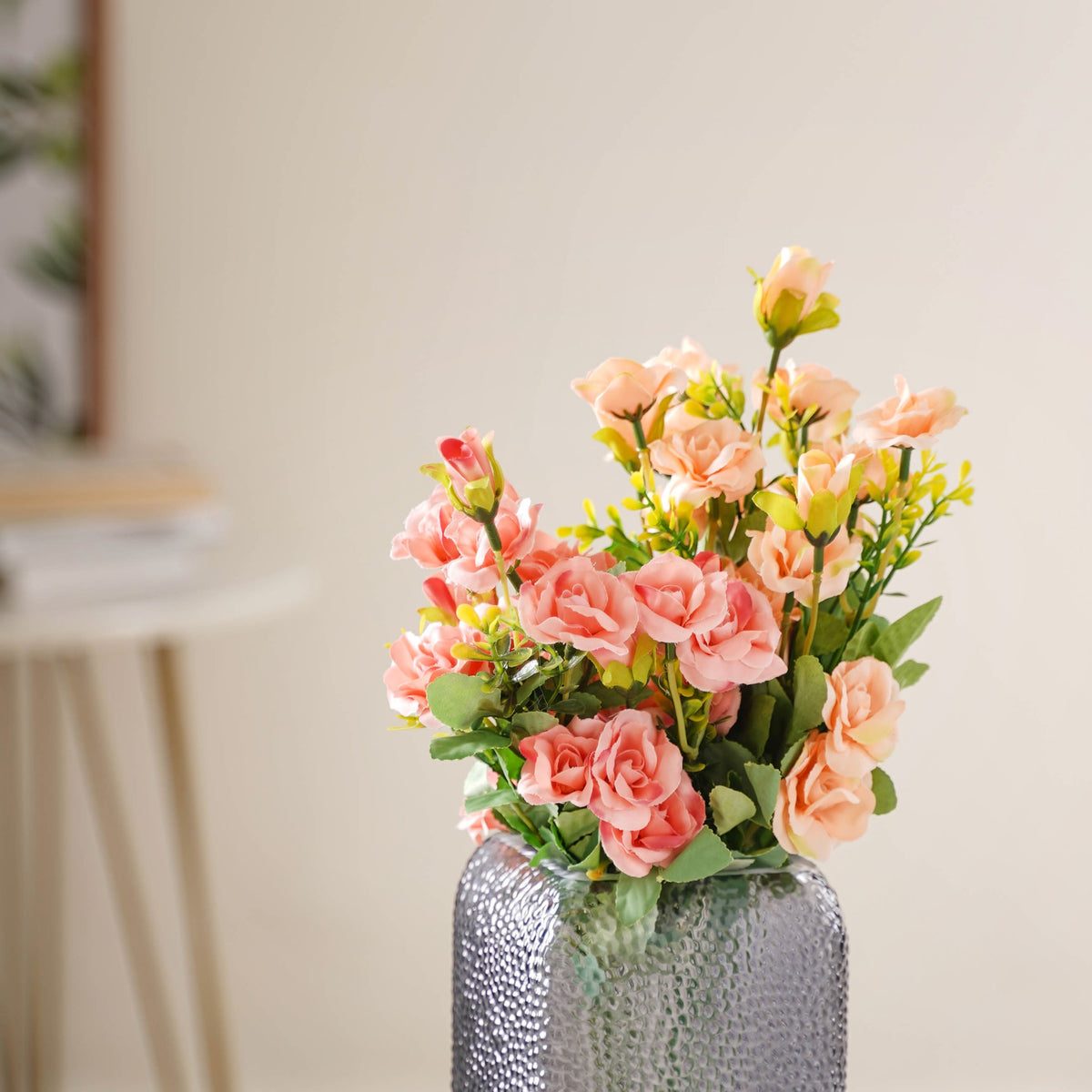 Peach-pink Artificial Roses Nestasia