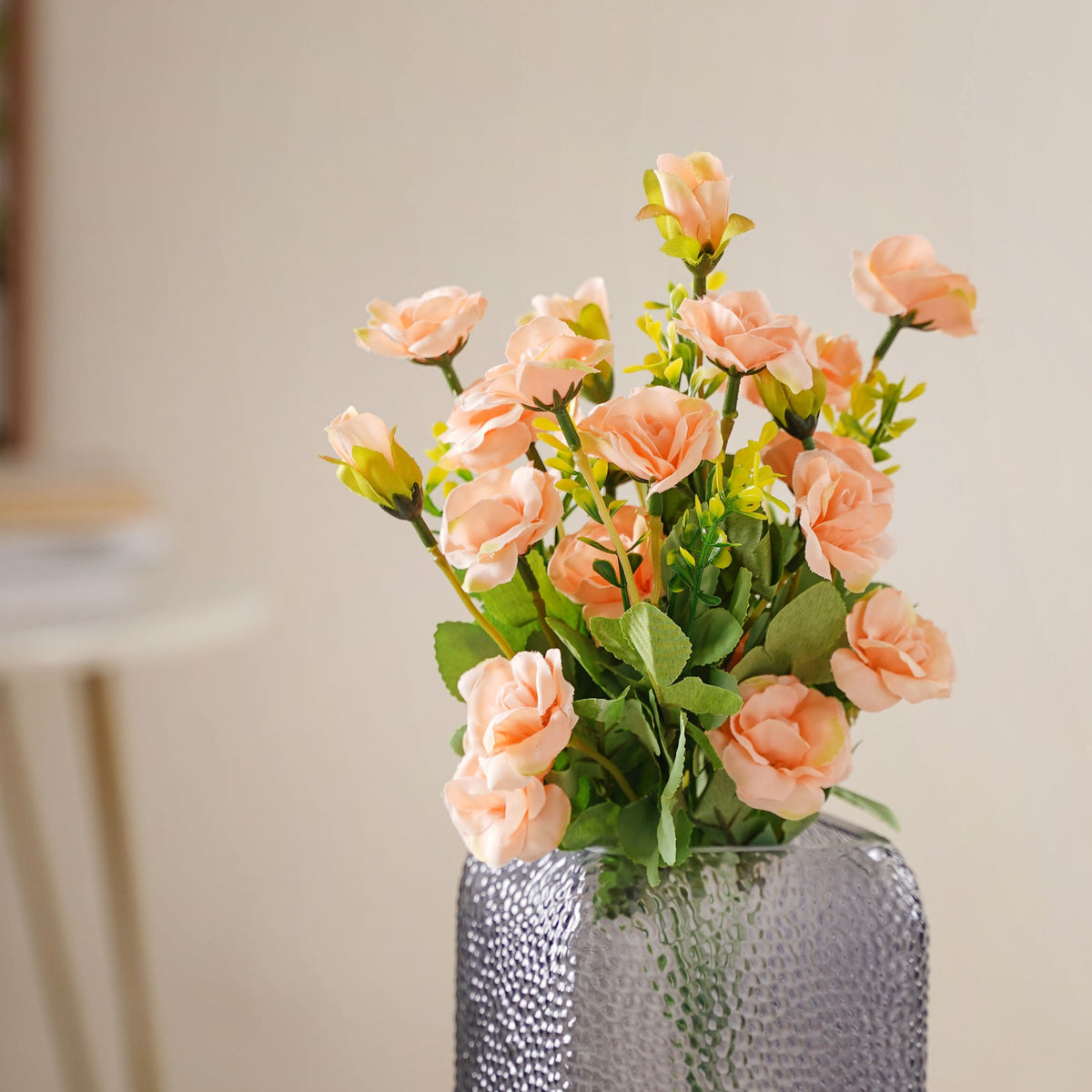 Peach-pink Artificial Roses Nestasia