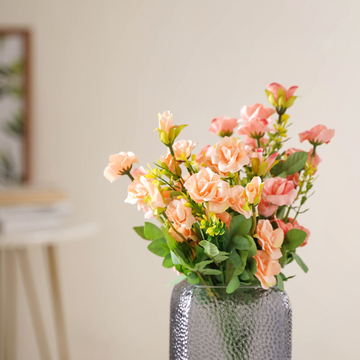 Peach-pink Artificial Roses Nestasia