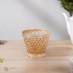 Round Patterned Bamboo Utility Basket Nestasia
