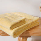 Plushy Sunny Yellow 100% Cotton Towel Set of 2 Nestasia