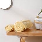 Plushy Sunny Yellow 100% Cotton Towel Set of 2 Nestasia