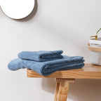 Plushy Bubbly Blue 100% Cotton Towel Set of 2 Nestasia