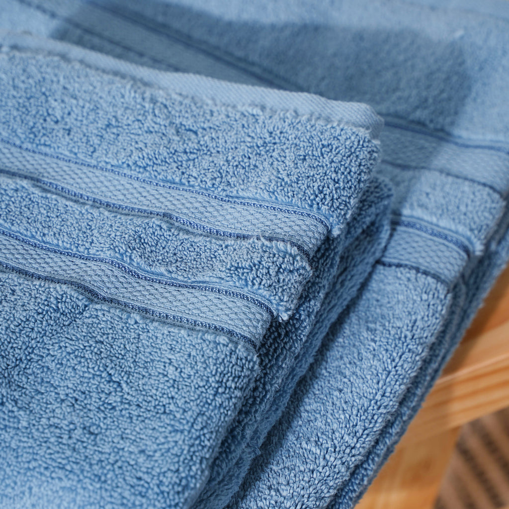 Plushy Bubbly Blue 100% Cotton Towel Set of 2 Nestasia