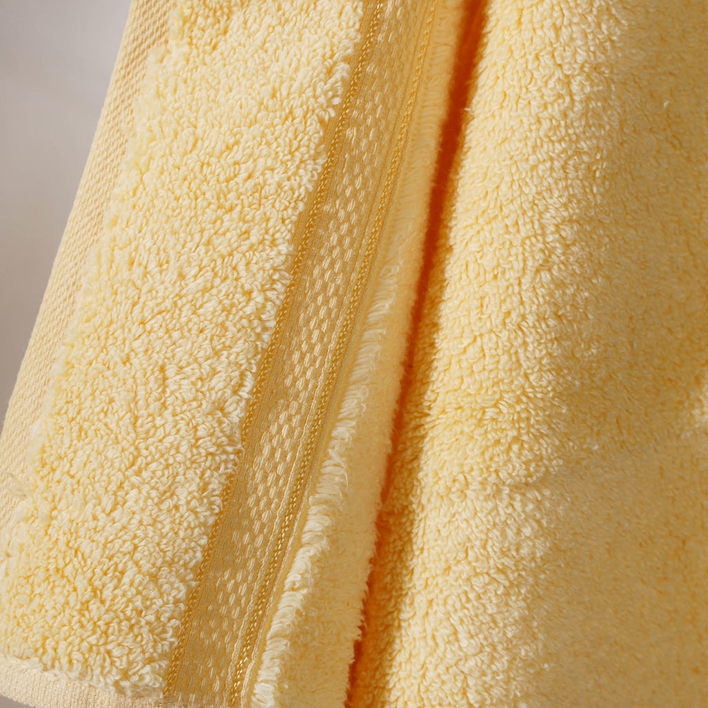 Plushy Sunny Yellow 100% Cotton Towel Set of 2 Nestasia