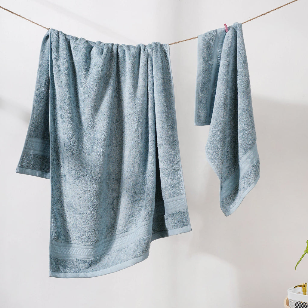 Plushy Bamboo Towel Set of 2 Blue Nestasia