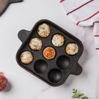 Empress Cast Iron Ultra Smooth Square Paniyaram Pan 9 Pit Nestasia