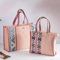 Boho Shopper Bag Pink Set Of 2 Nestasia