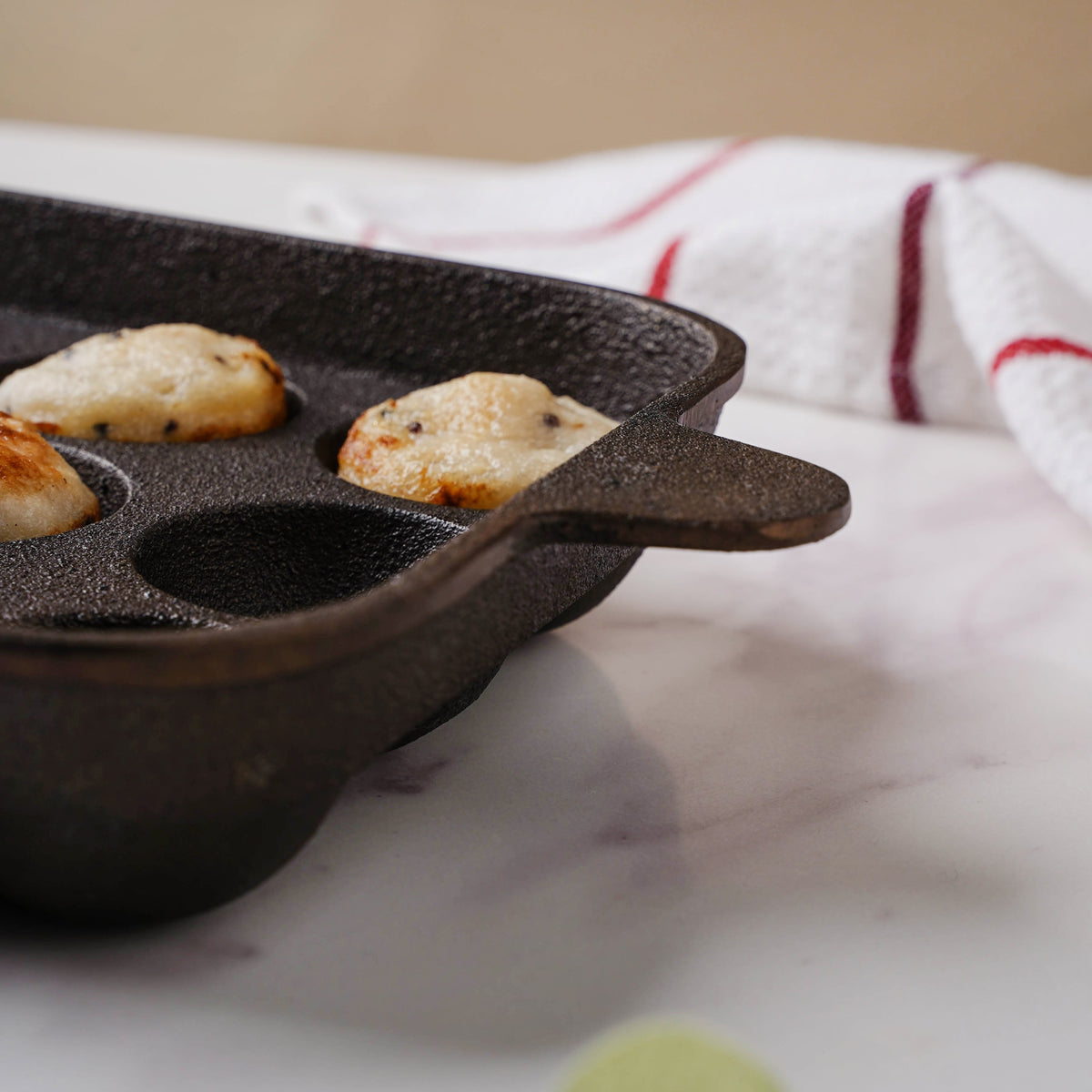 Empress Cast Iron Ultra Smooth Square Paniyaram Pan 9 Pit Nestasia