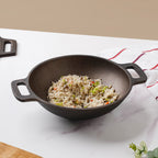 Empress Cast Iron Round Bottom Ultra Smooth Kadai 10 Inch Nestasia